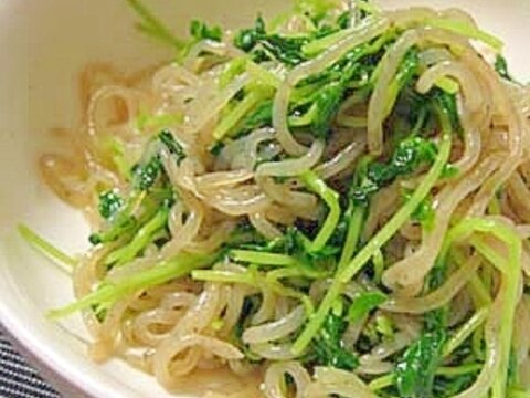 豆苗と糸こんにゃくのナムル風